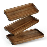 Miusco Rectangle Wooden Serving Platters Set