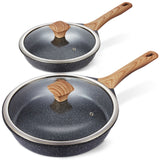 Miusco Nonstick Frying Pan Set with Lids, 10" & 12"