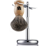 Men's Shaving Kit with Badger Hair Shaving Brush and Stand - Miusco