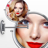 7X Magnifying Bathroom Wall Mirror,Round Extendable Vanity Mirror - Miusco